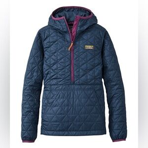 LL Bean Katandin Hooded Insulated Pullover Quilted Jacket